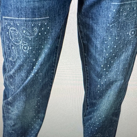 Lucky Brand Denim Paisley high Rise Drew Mom size 12 - Picture 6 of 7